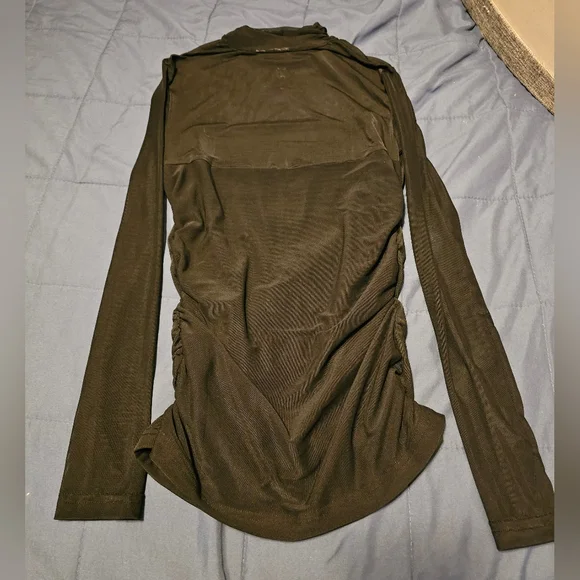 Zeagoo Womens Mesh Sheer Long Sleeve Top Mock Turtle Neck See Though Size Small - Picture 5 of 7